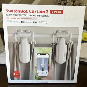 SwitchBot Curtain 3 (Rod, White) Automatic Smart Curtain Opener (2-Pack)
